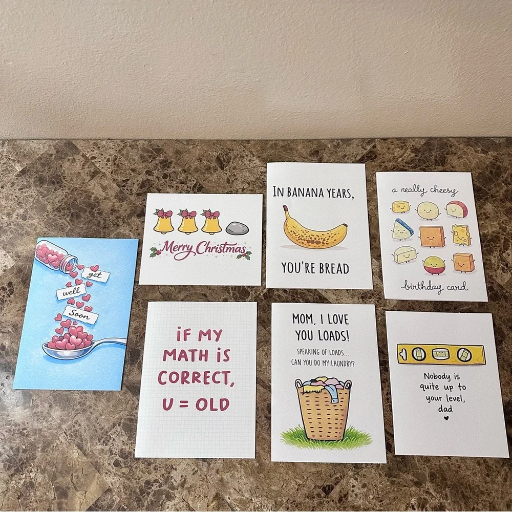 Handmade Greeting Cards Set Of 7 NEW